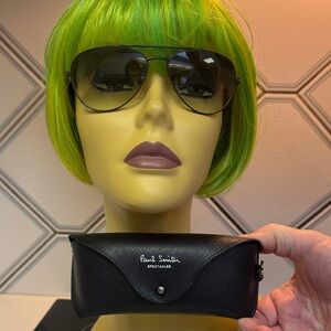 Paul Smith Smila Spectacles olive drab lenses black frames Aviators madein italy